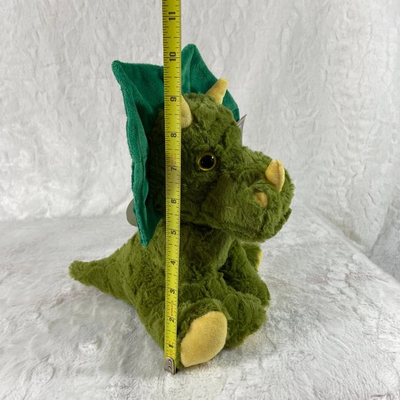 Goffa Plush Dinosaur Triceratops Sitting Green Cute Stuffed Animal 10" NWT - Picture 6 of 9